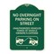 Signmission No Overnight Parking on Street Unauthorized Vehicles Towed at Vehicle Owners Expense, G-1824-23835 A-DES-G-1824-23835 - alternate 1